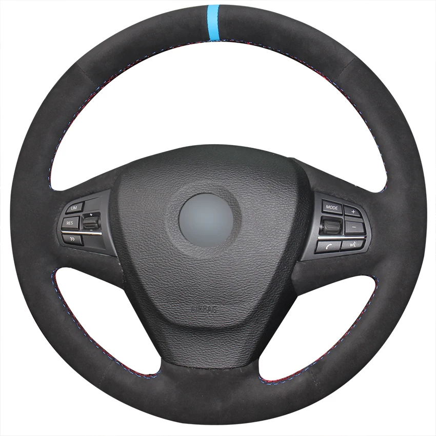 

Hand-stitched Black Suede Car Steering Wheel Cover for BMW X3 F25 2010 2011 2012-2017 X5 F15 2013 2014 2015-2017
