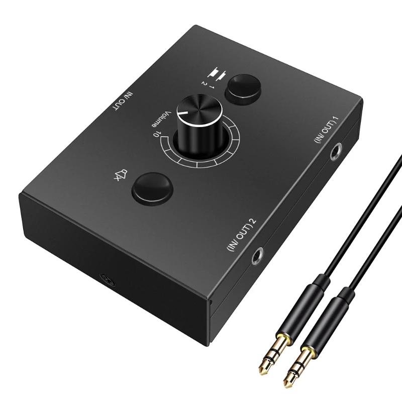

Portable Splitter Switcher Splitter Box 3.5mm Stereo Converter