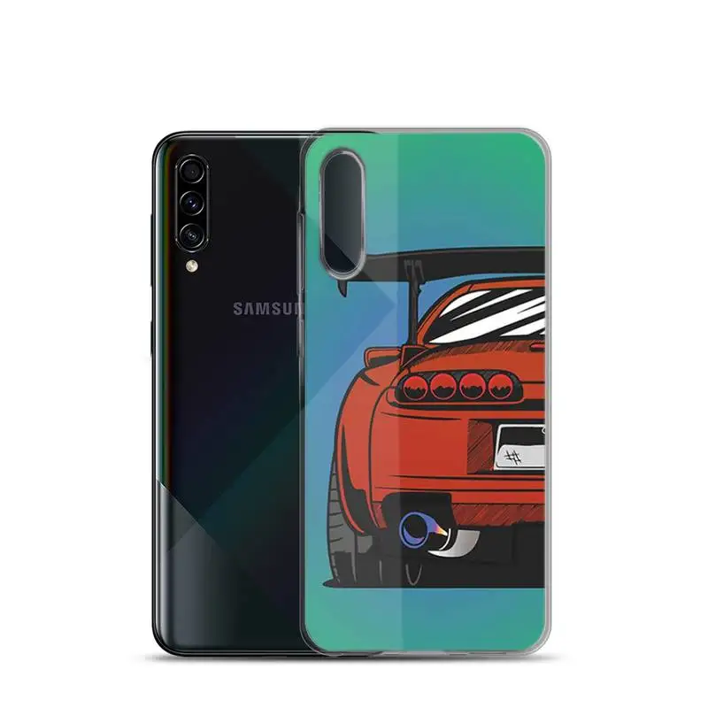 

2021 JDM Drift Racing Car Phone Case TPU Transparent Case For Samsung A10 12 30 31 40 51 52 70 71 30s 21s S20 21 Plus