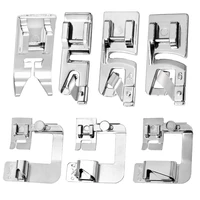 lmdz 7 pcs hemming foot kit straight stitch presser foot suitable for household multi function sewing machines hand tool