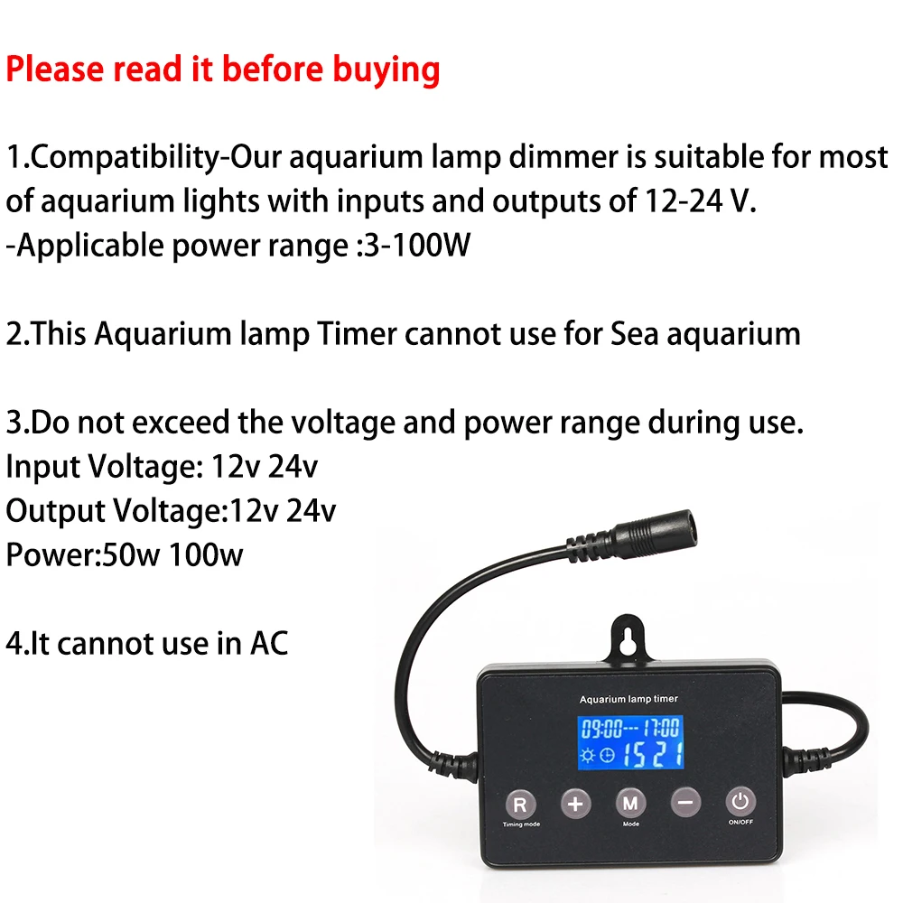 

Aquarium LED Light Dimmer Controller Sunrise Sunset Modulator For Aquarium Fish Tank Led Intelligent Light Timing Dimming System