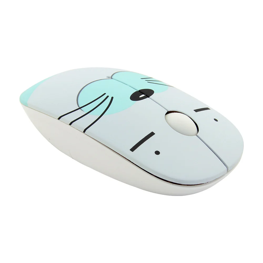 Мышь компьютерная беспроводная оптическая розовая с рисунком животных |