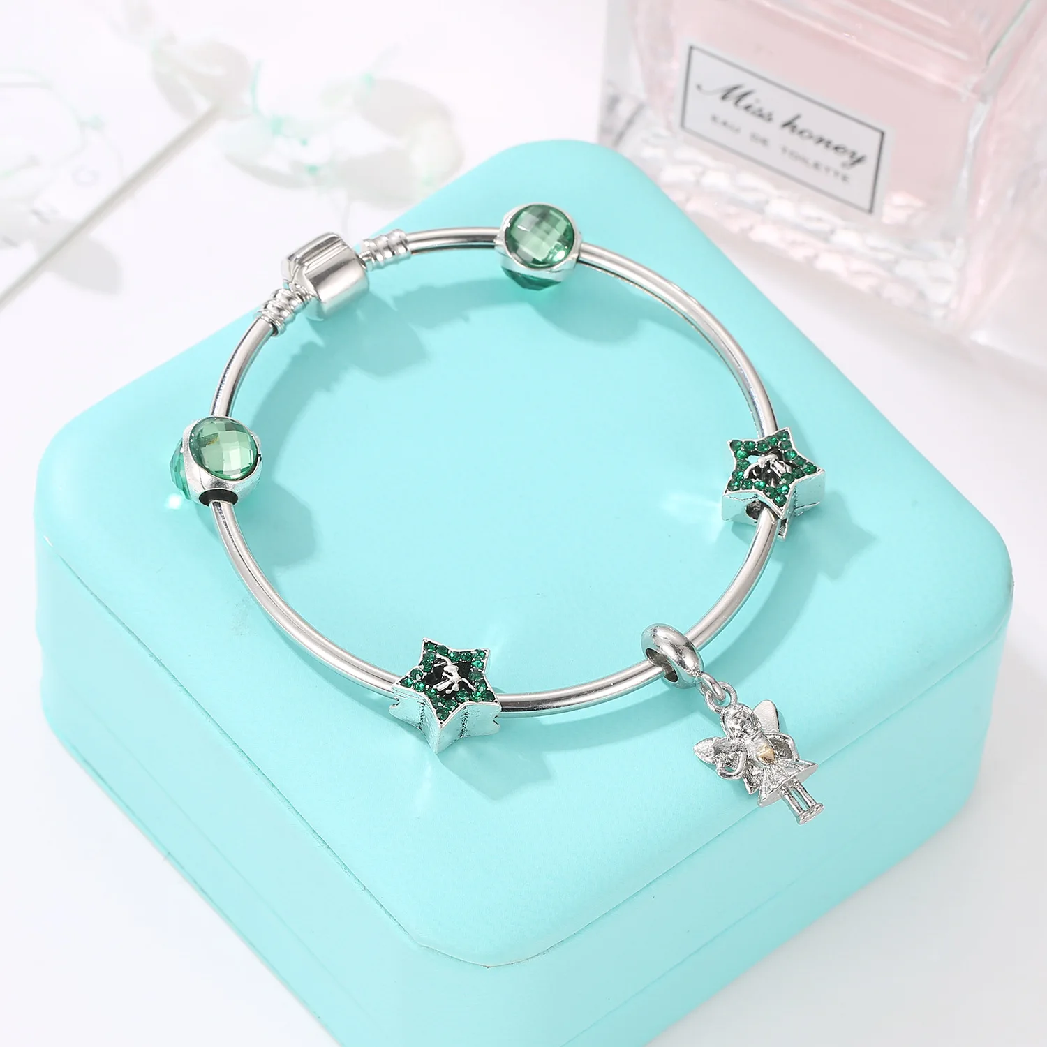 Цвет серебра талисман Пандора браслет и браслеты для женщин с муранскими