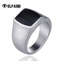 mens womens stainless steel ring band silver elegant black enamel wholesale jewelry size 5 12