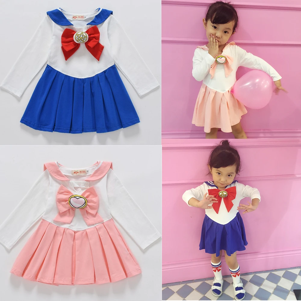 Косплей Костюмы Сейлор Мун из аниме для девочек платье с бантом униформа|Костюмы