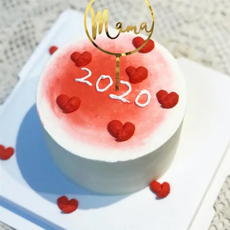 

5pcs MAMA Letter Design Cake Toppers Acrylic Cake Picks Creative Fruit Picks Decoration Festival Mothers Day Dessert Insert Favo