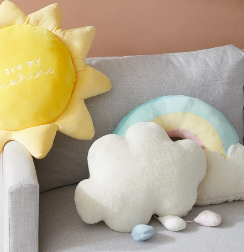 Скандинавский Декор для дома подушка в виде солнца облака радуги мягкая дивана