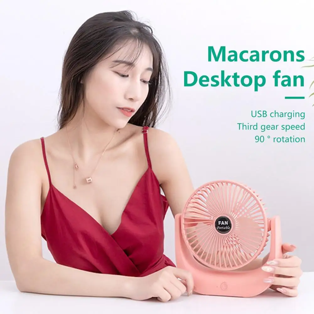 

Potable Mini Fan USB Charge 3-Speed Adjust Low Noise Mini Electric Fan Sports Fan For Office Home