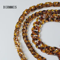 new fashion woman handbag accessory chain amber leopard acrylic resin chain luxury strap women clutch shoulder purse chain