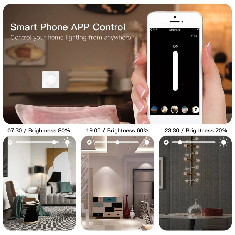 

EU ZigBee Smart Rotary/Touch Light Dimmer Switch Smart Life/Tuya APP Remote Control Works with Alexa Google Assistants