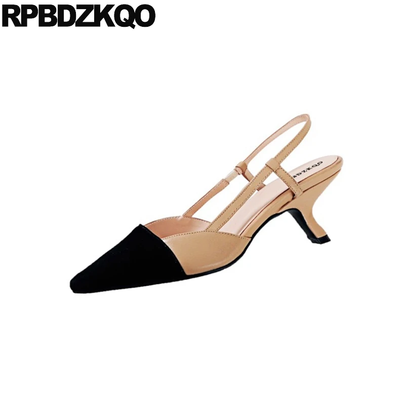 

Ladies Pumps Stiletto Sandals Luxury Shoes Women Designers Fashion Scarpin Medium Heels High Pointed Toe Size 33 Korean Suede