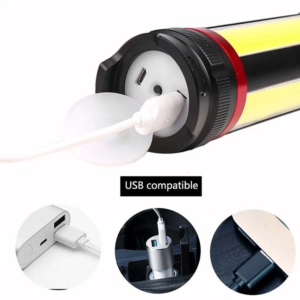 Светодиодный фонарик масштабируемый светодиодный Фонарь HP70 + COB USB