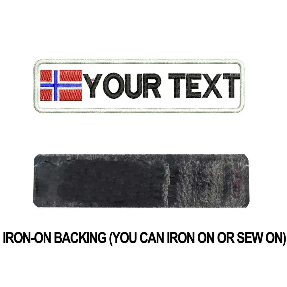 Norway iron on На заказ Норвежское имя нашивки бирки персонализированные железные на крючок подложки вышитые - Цвет: Norway iron on