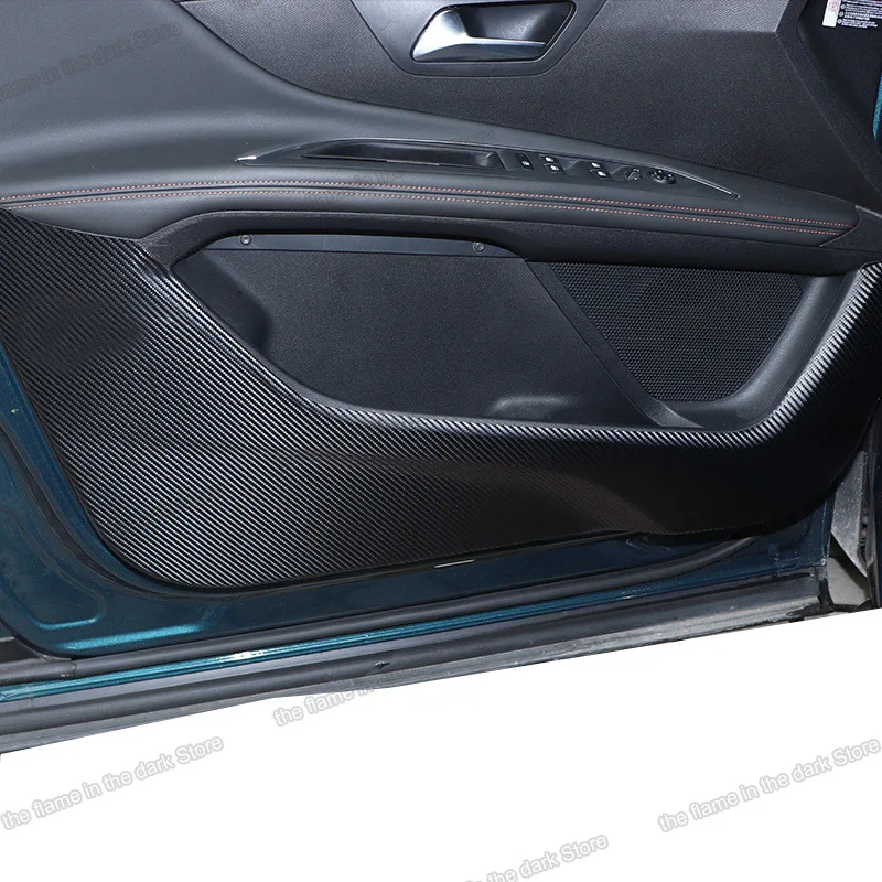 

Lsrtw2017 Carbon Fiber Abs Car Storage Film Door Sill Anti-kick Mat for Peugeot 5008 Accessories Sticker Auto Carbon Fiber