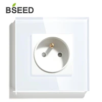 bseed mvava france poland standard 16a electric wall socket white black gold single crystal panel electrical outlet plugs