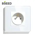Bseed Mvava польская стандартная 16A электрическая настенная розетка, белая, черная, золотая, однокристальная панель, электрические розетки