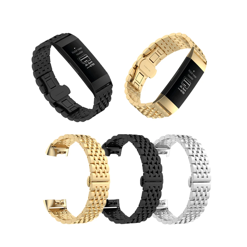 Watchband For Fitbit Charge 4 Smart Bracelet Straps Stainless Steel Watch Band Strap Charge4 Replacement Accessories | Электроника
