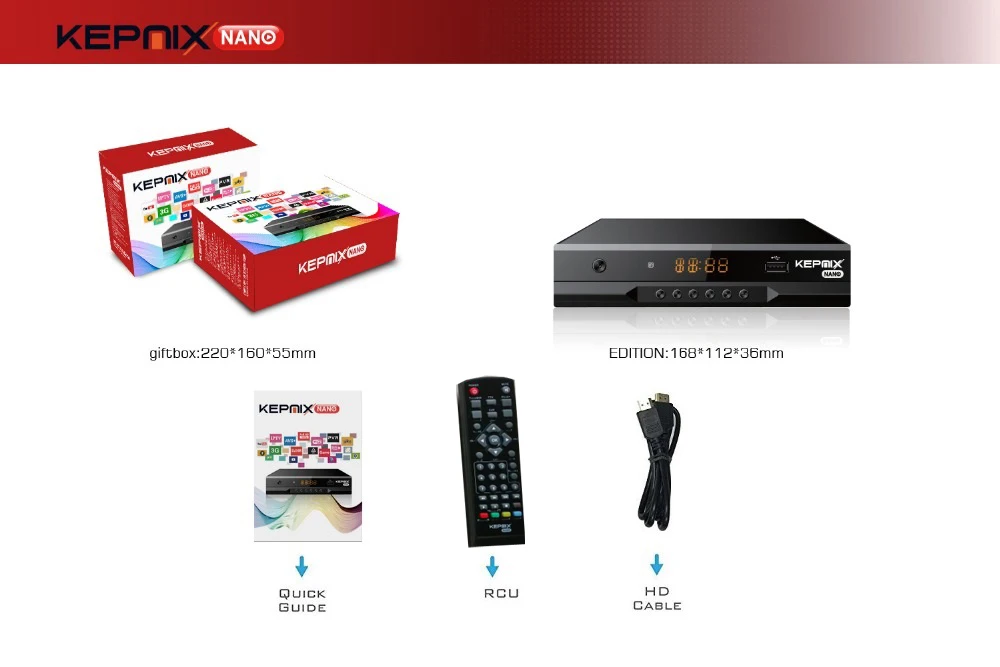 Kepnix nano hevc h.265 спутниковый тв приемник Бразилия поддерживает НОВЫЙ cam av m3u 1080p PowerVu