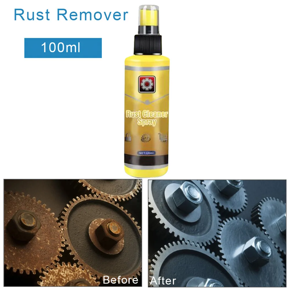 

New 100ml Rust Cleaner Spray Kitchen Multifunctional Rust Remove Agent Home And Car Dual Use Paint Care