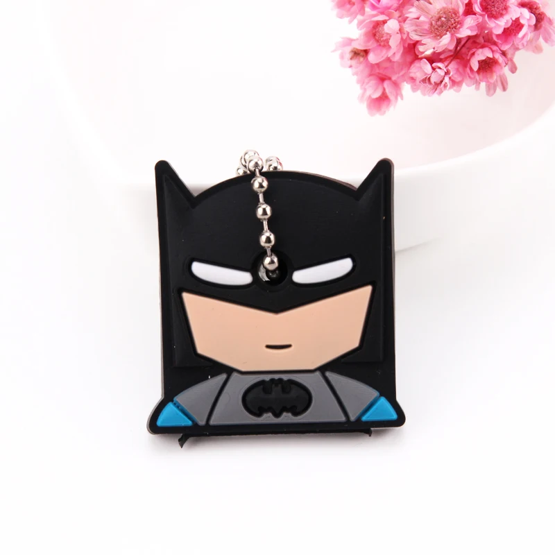 Cartoon Anime Cute Key Cover Cap Silicone Mickey Stitch Bear Keychain Women Gift Owl Porte Clef Minne Key Chain - Цвет: D04