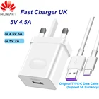Быстрое зарядное устройство HUAWEI Supercharge UK для Mate9 10Pro P10Plus, быстрое дорожное настенное зарядное устройство 5 В4,5 А, 3,0 В5 А, 5 В2 А, кабель USB Type-C