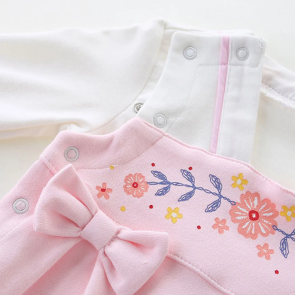 

Infant Romper Spring Newborn Baby Girl Jumpsuit Cotton Long Sleeve Embroidery Princess Autumn Clothes