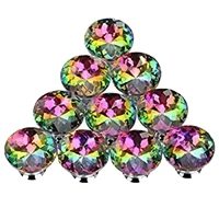 shgo hot 10pcs 30mm colorful crystal knobs glass cabinet knobs drawer pulls handle for home cabinet drawer and dresser