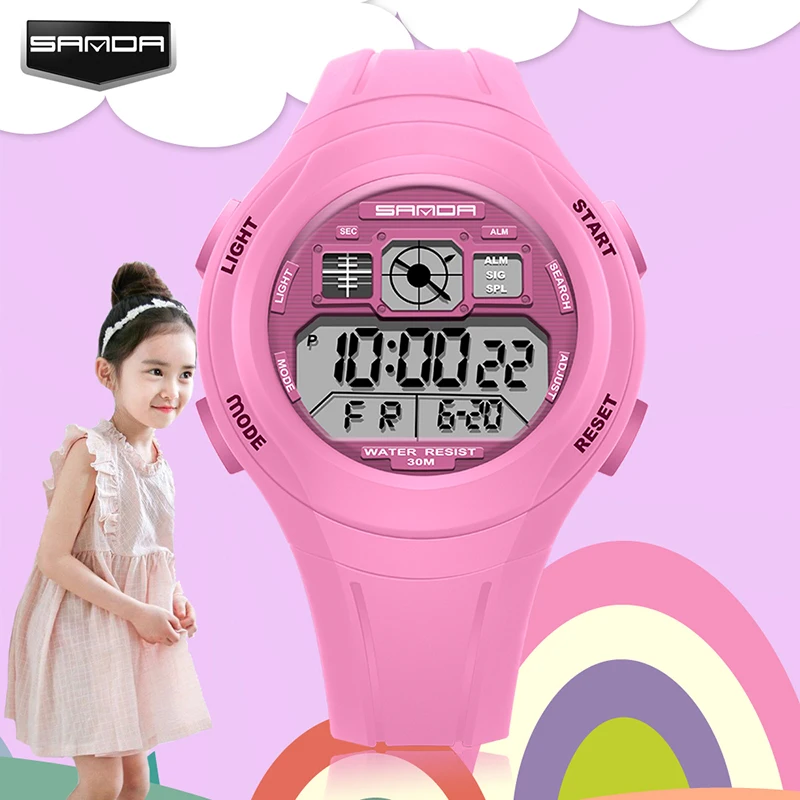 SANDA Military Kids Sport Watches 30M Waterproof Electronic Wristwatch Stop Watch Clock Children Digital Watch For Boys Girls enlarge