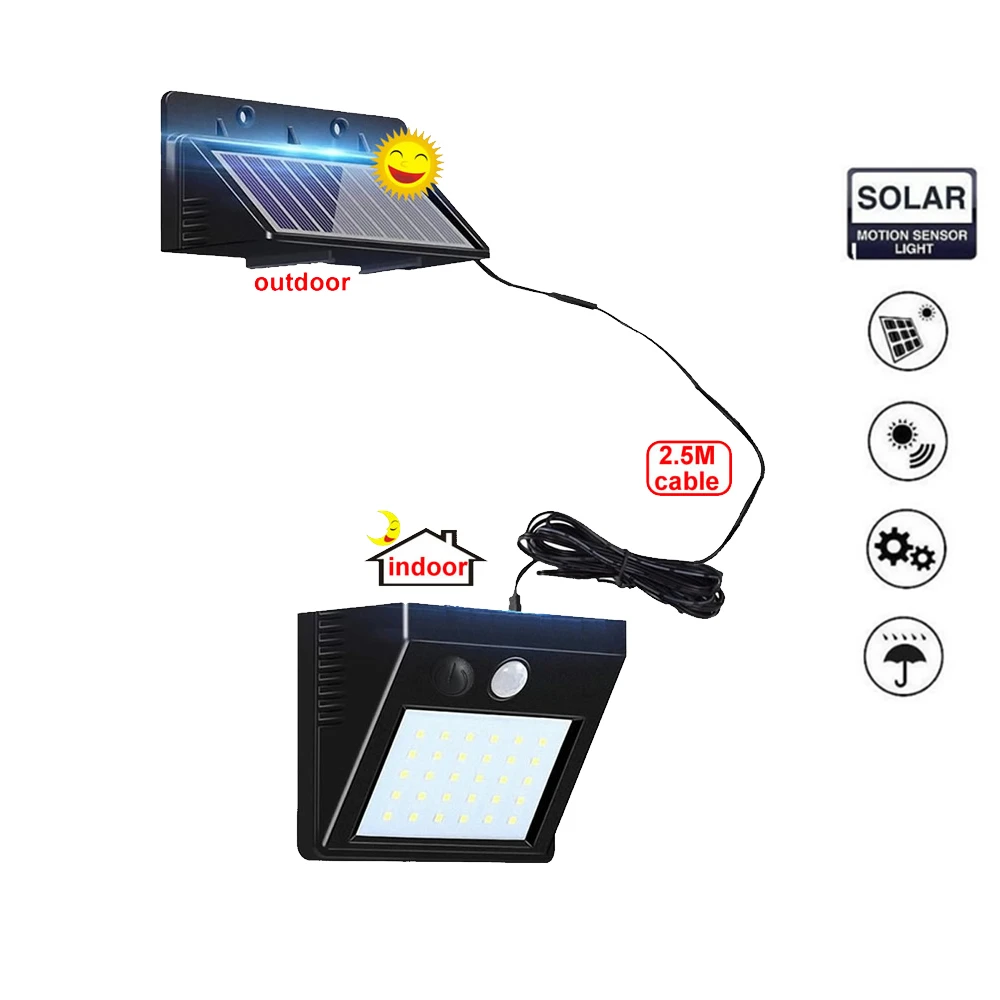 1/4 шт Солнечная лампа СВЕТОДИОДНАЯ Лампа PIR датчик движения 30 Led светодиодная
