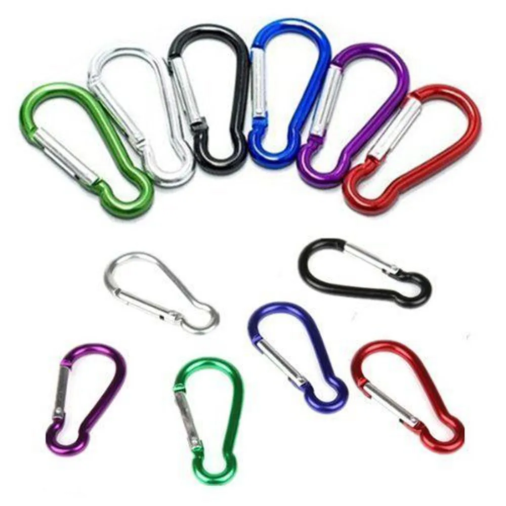 

10pcs Outdoor Camping Aluminum Alloy Key Chain Hook Clip Buckle Slide Lock Hiking Climbing Snap Clip Lock For Outdoor Parts