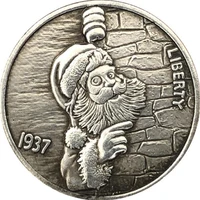 1937 funny father christmas ab souvenir coins collectibles 3d antique metal commemorative morgan hobo coin copy home decor