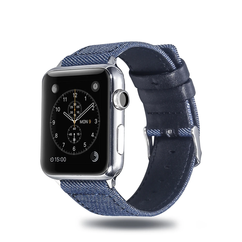Холщовый ремешок для часов для Apple Watch 38 мм 42 мм 40 мм 44 мм нейлоновый кожаный ремешок для часов браслет для iWatch Series 5/4/3/2/1