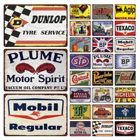 vintage motor oil gasoline metal signs tin poster retro bar pub garage decor gas station decorative wall plaque iron painting