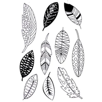 clear stamps various cute feathers leaves scrapbooking material diy photo cards account rubber stamper transparent stamp sellos