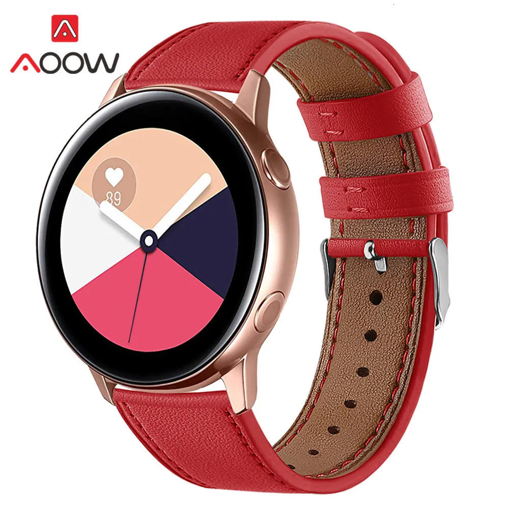 20 мм цветочный принт из натуральной кожи ремешок для samsung Galaxy Watch Active 42 мм Шестерня S2 розовый браслет ремешок для часов аксессуары