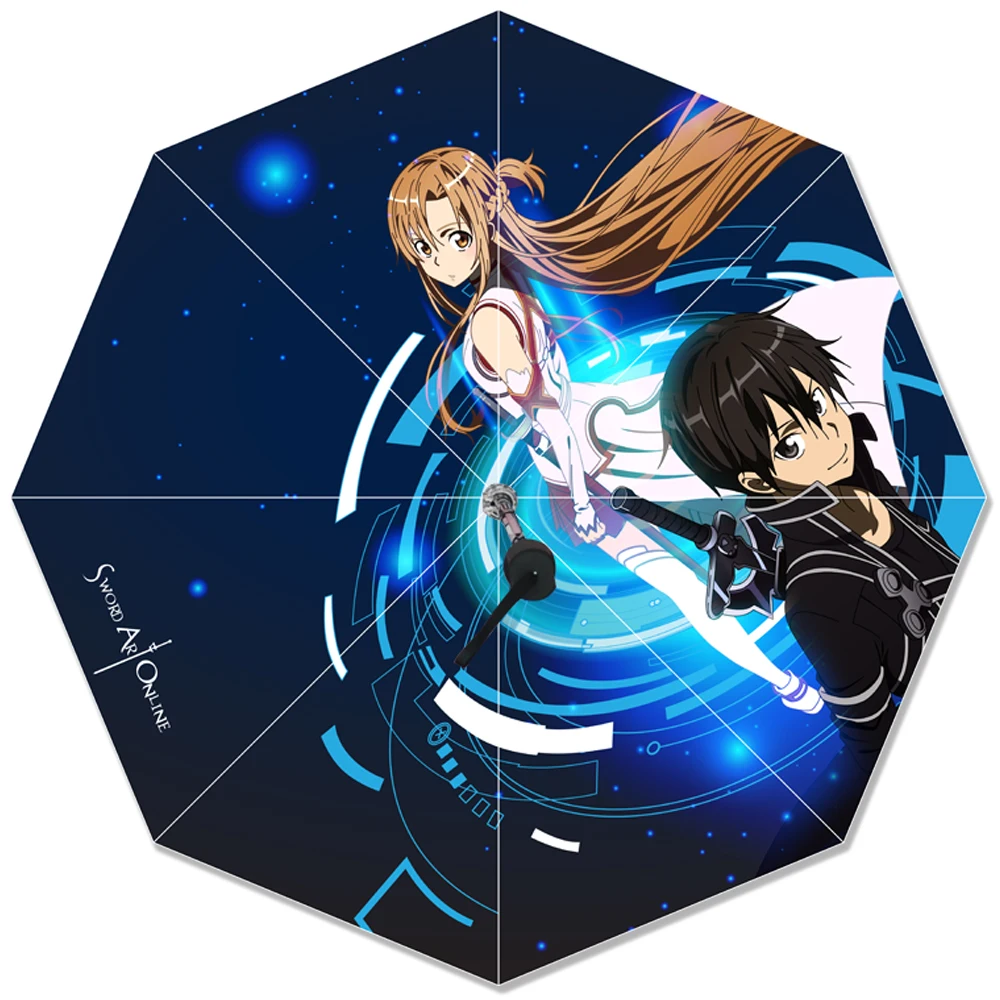 SAO Sword Art Online Аниме зонтик Тройной складной неавтоматический мультфильм