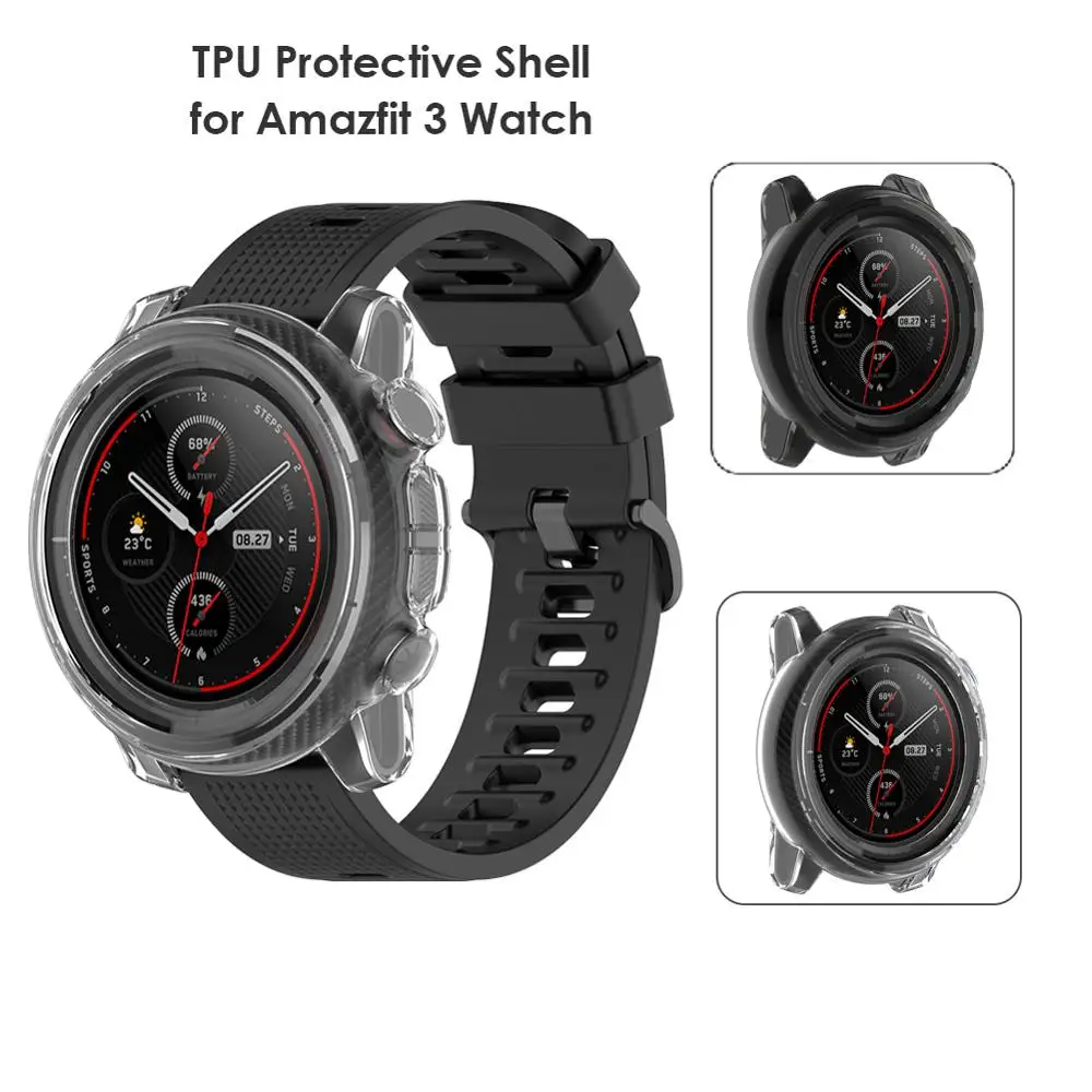 Чехол для смарт часов с рамкой Huami Amazfit Stratos 3 защитный чехол из ТПУ мягкий Xiaomi Stratos3