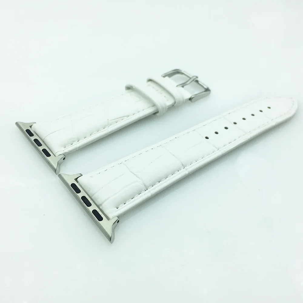 Ремешок из натуральной кожи для Apple Watch 44 мм 40 белый браслет iWatch 6 5 4 3 2 1 42 38 |