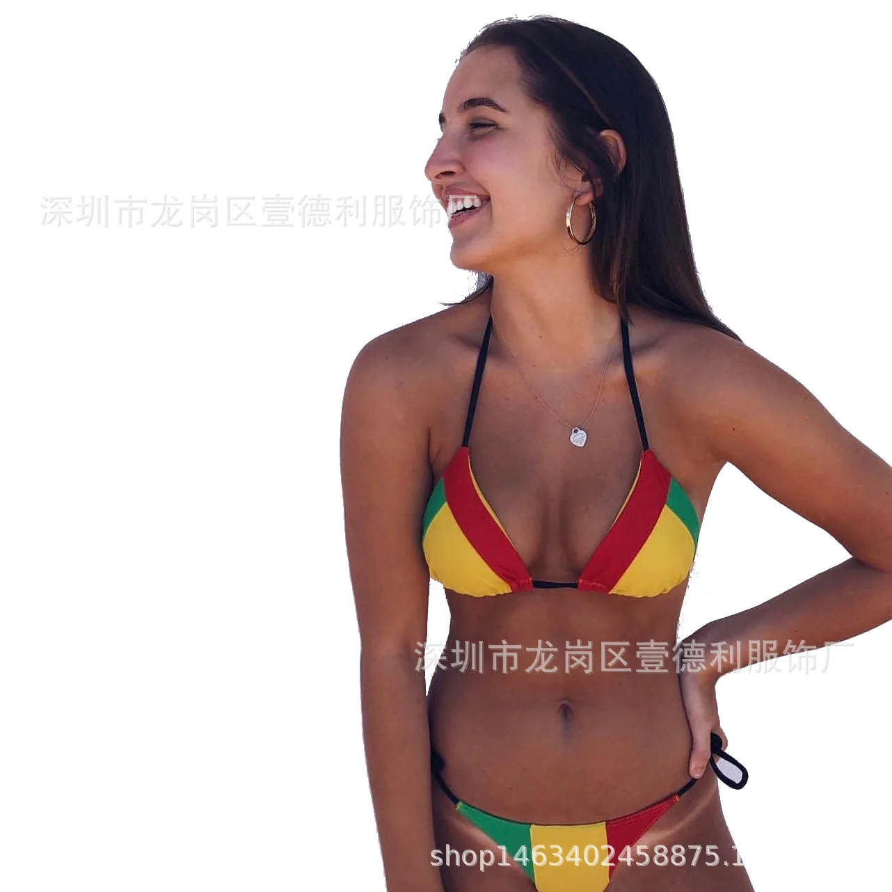 

2021 Sexy Bikini Strap Split Swimsuit Set Bathing Suit Women Swimsuit Women Swimming Suit for Women High Waist