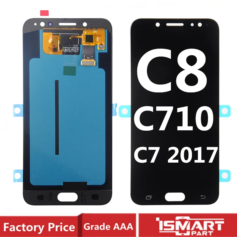 

Оригинальный OLED C710 ЖК-дисплей для Samsung Galaxy C7 2017 C8 C7100 дисплей сенсорный экран дигитайзер в сборе Замена C710F/DS черный