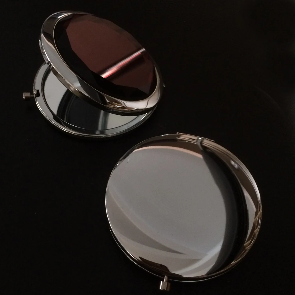 Персонализированное круглое хромированное компактное зеркало из нержавеющей