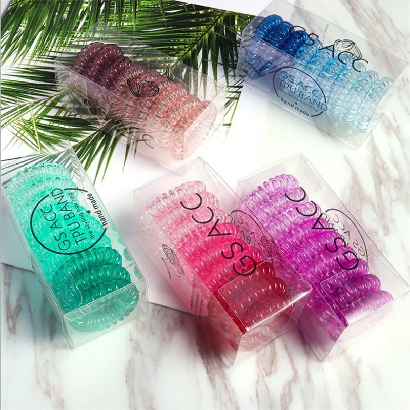 Новое поступление женские резинки для волос с кольцом телефона в коробке девушек