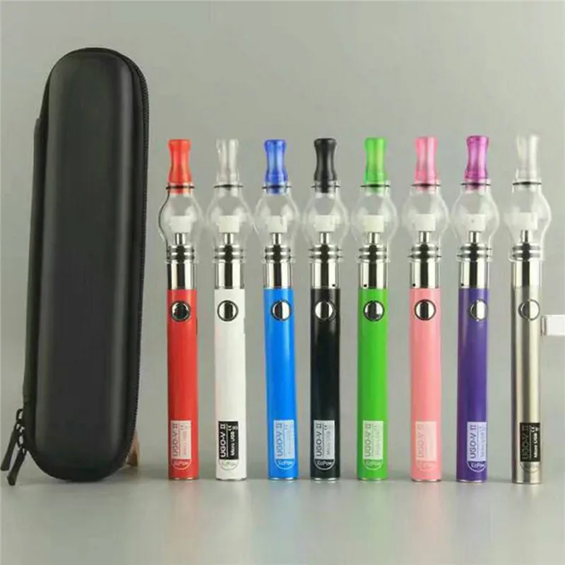 

Evod Wax Pen Starter Kit E Cigarettes UGO V II Battery Replaceable Coil Glass Globe Dab Atomizer Herbal Vape Vaporizer Pen Kit