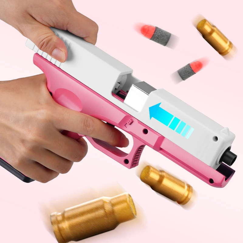 Shell Throwing Glock Toy Pistol EVA Foam Darts Bullets Gun Simulation Model Beginner Aim Train Handgun Air Boys Gifts |