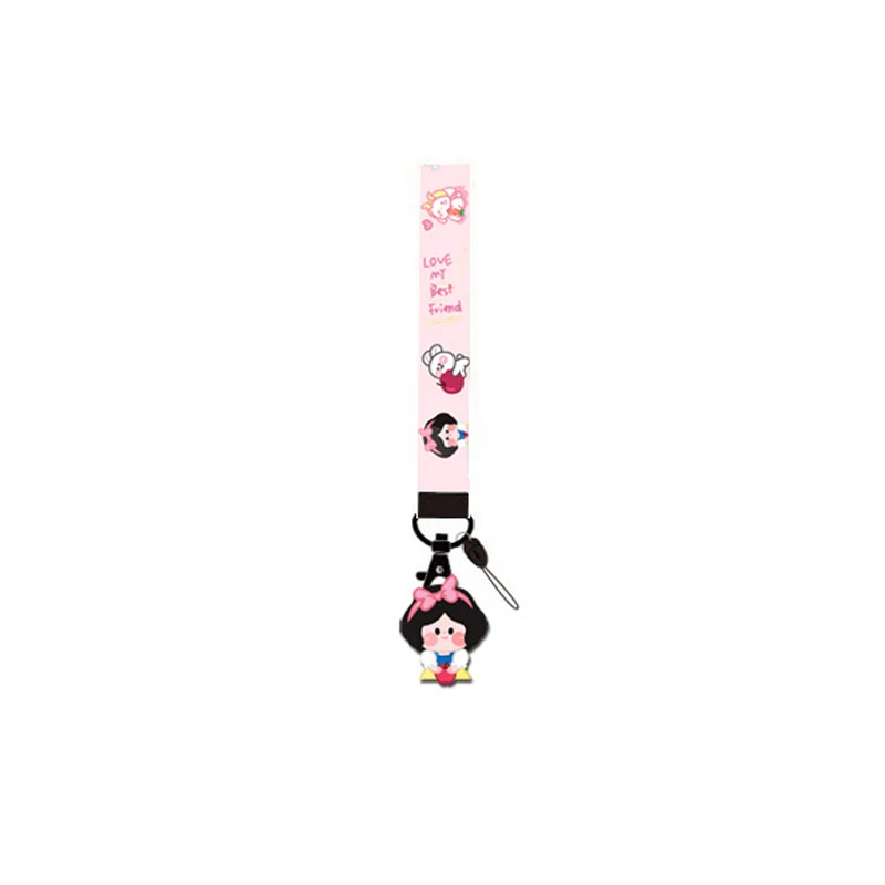 Disney Cute Cartoon short Phone Strap Keychain Lanyard For Wallet Ribbon Charm Car Key Ring Wrist band Anti-lost decoration | Мобильные