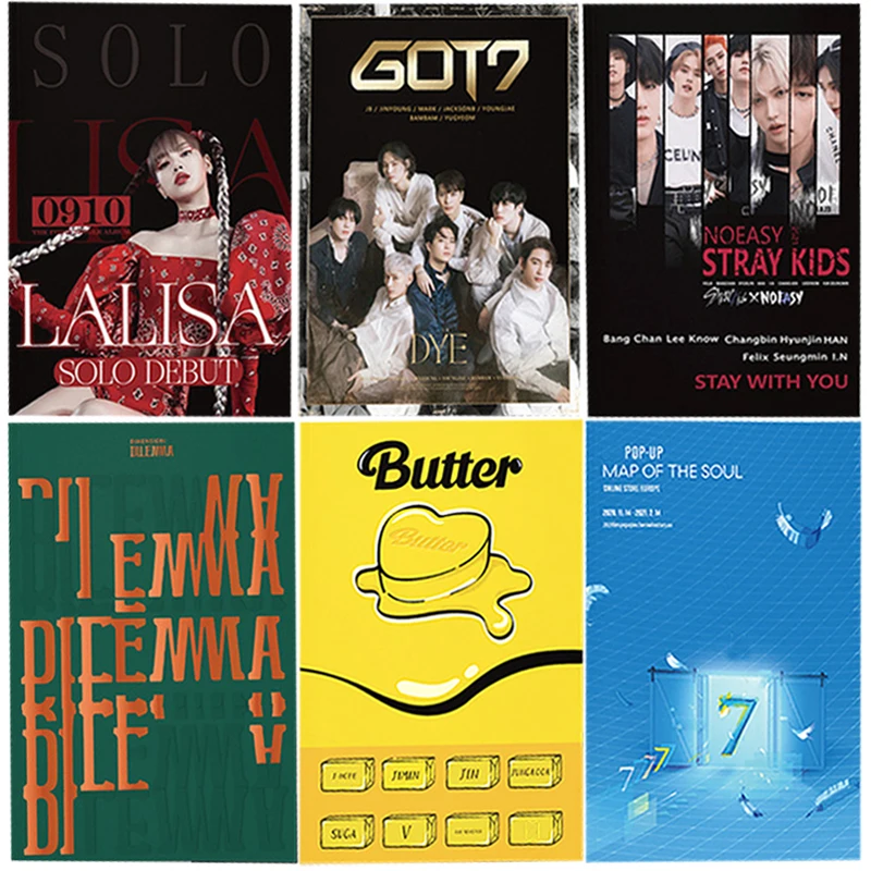 

KPOP Bangtan boys Stray Kids LALISA ENHYPEN GOT7 AESPA TXT TWICE BUTTER SEVENTEEN Photo album book postcard Cute Boys Girls