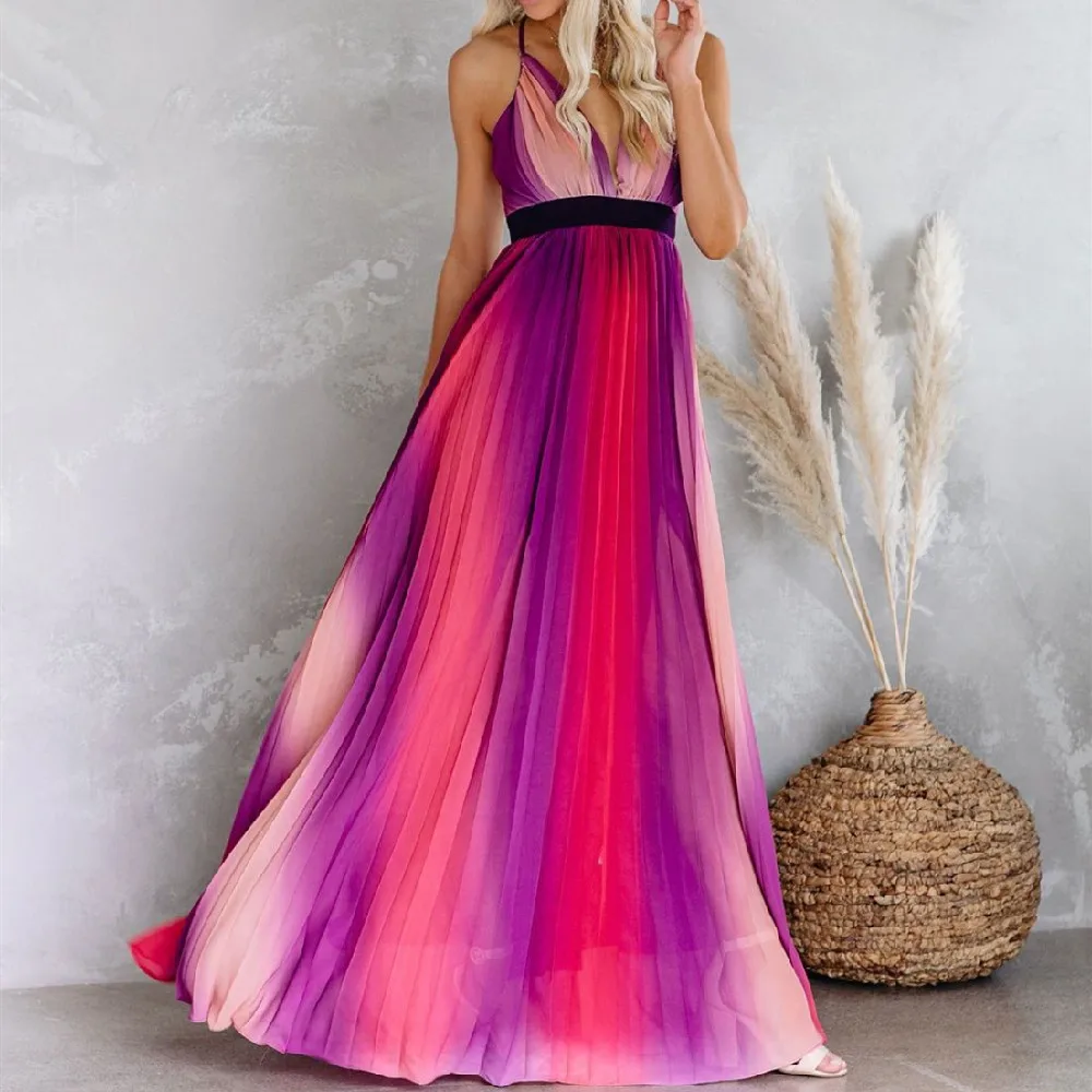 Разноцветное бикини накидка сексуальное без бретелек летнее макси платье для