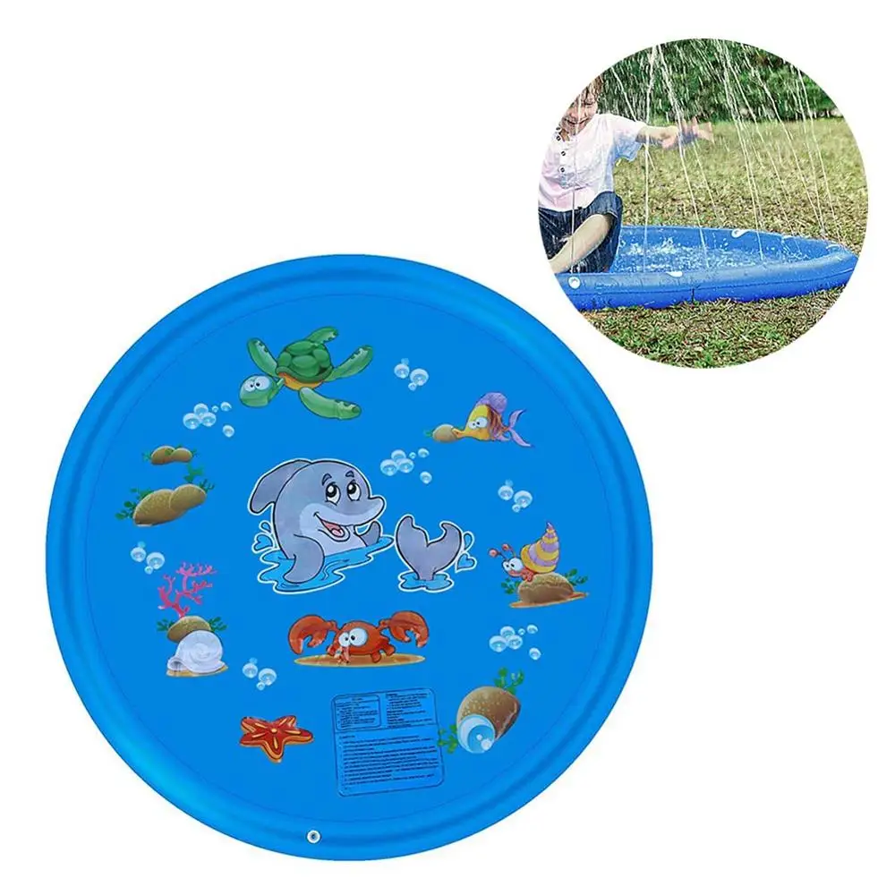 

Summer Outdoor Garden Lawn Sea Animal Inflatable Cold Water Spray Kids Sprinkler Interactive Play Game Pad Mat Tub Bath Toys