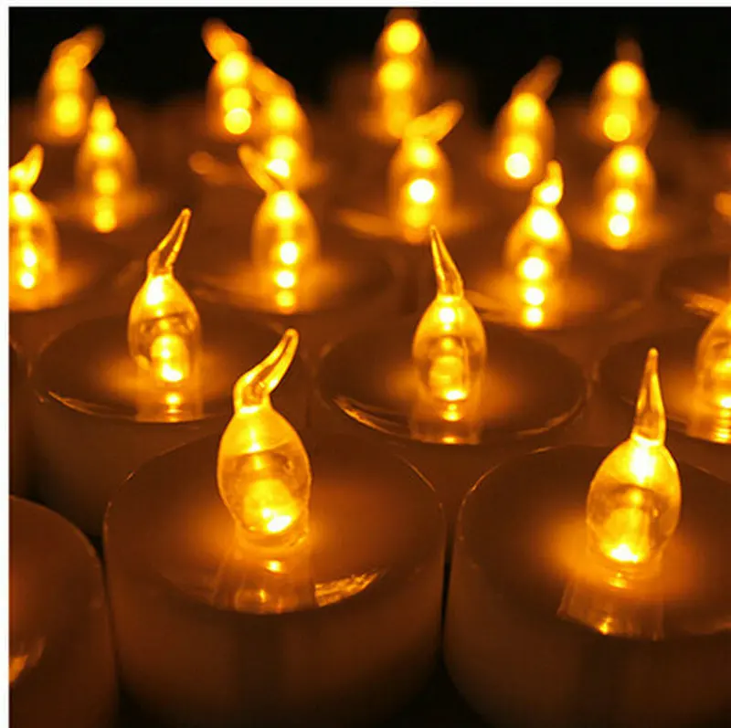 Упаковка из 6 шт. светодиодный лампы в форме свечи пульт дистанционного управления или не Батарея питание Tealight Мерцание белый бужи Anniversairy дома вечерние бар Рождественский Декор-желтого цвета