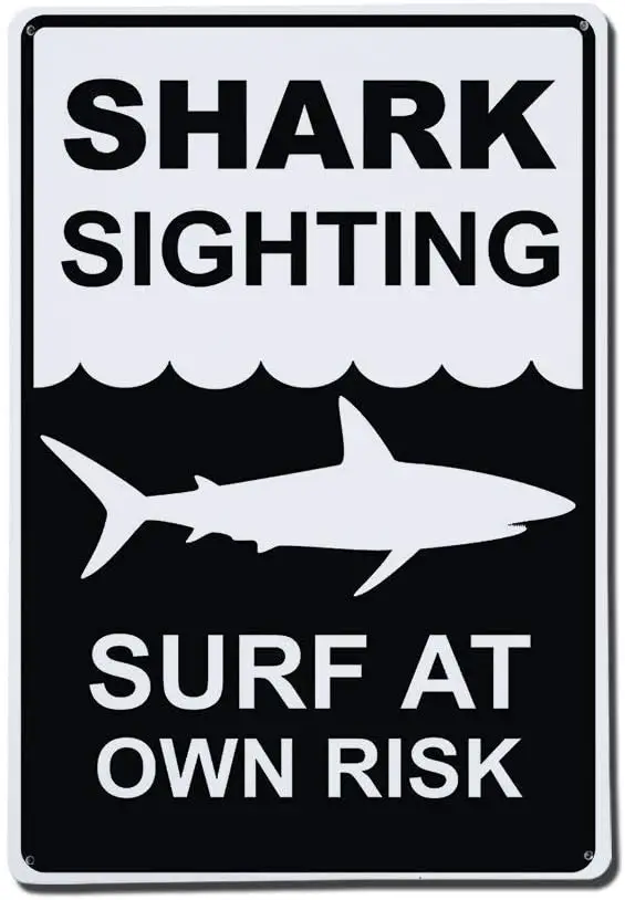 

Lplpol Ретро жестяные знаки Акула прицеливание серфинг под собственным риском металлические знаки Настенный декор 8 дюймов x 12 дюймов